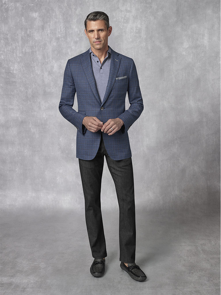 Holland & Sherry -Crystal Springs - Navy Windowpane Sport Coat