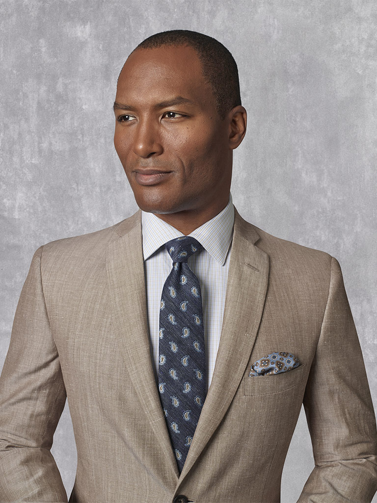 Holland & Sherry - South Pacific Linen Blend - Coffee Plain Suit