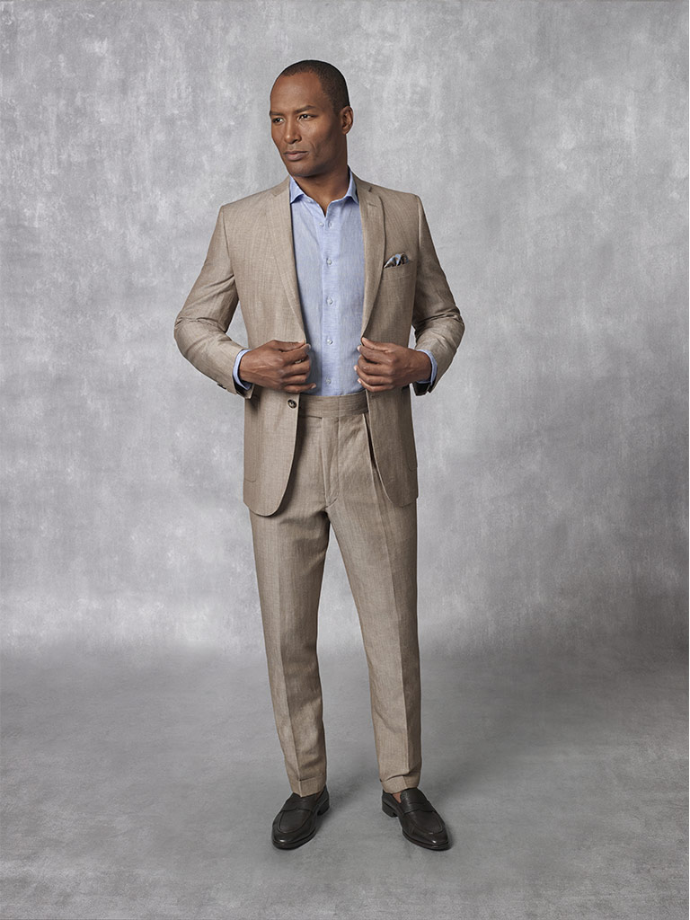 Holland & Sherry - South Pacific Linen Blend - Coffee Plain Suit