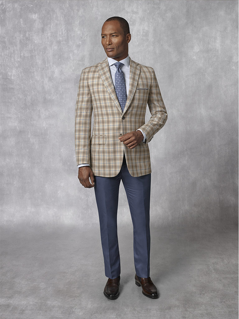 Sand Plaid Sport Coat