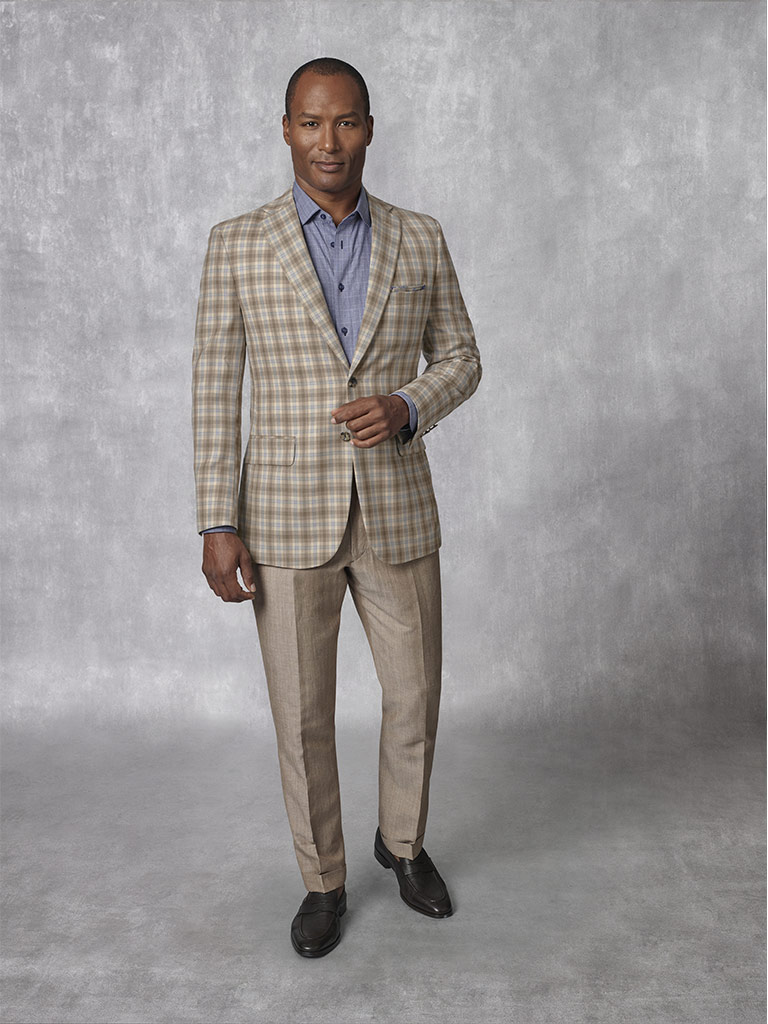 Holland & Sherry -Summer Ascot - Sand Plaid Sport Coat