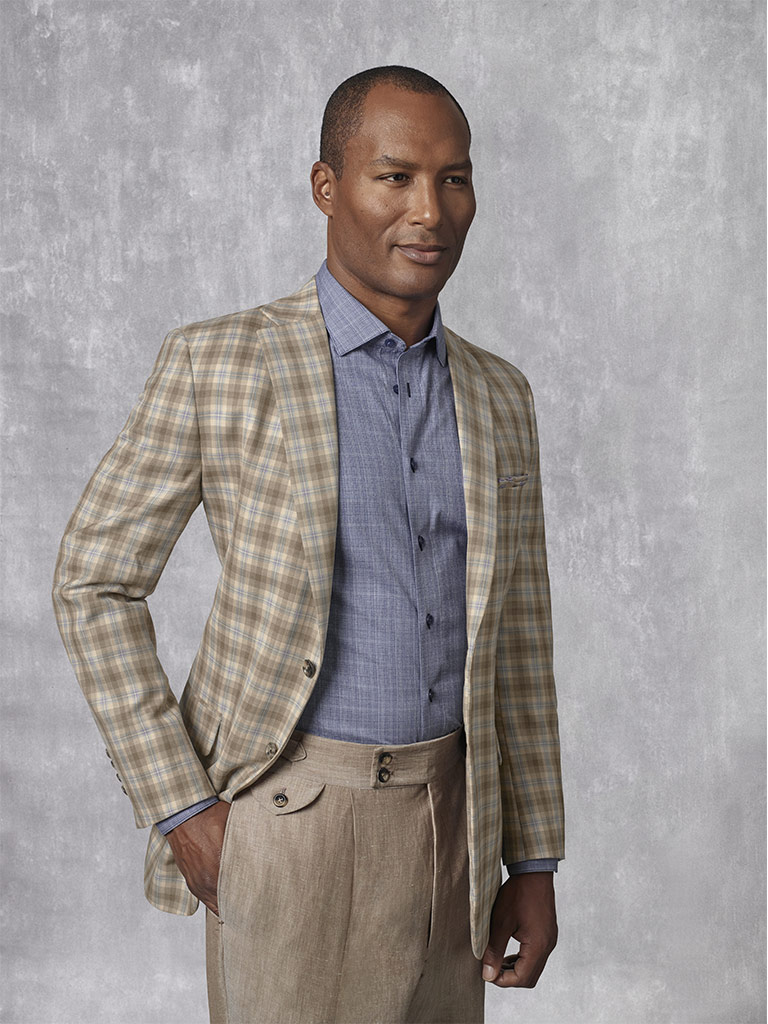 Holland & Sherry -Summer Ascot - Sand Plaid Sport Coat