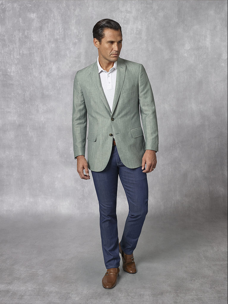 Holland & Sherry - South Pacific Linen Blend -Forest Green Plain Suit