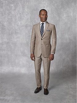 Holland & Sherry - South Pacific Linen Blend - Coffee Plain Suit