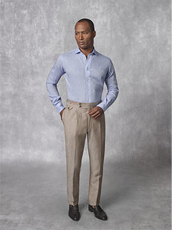 Holland & Sherry - South Pacific Linen Blend - Coffee Plain Suit
