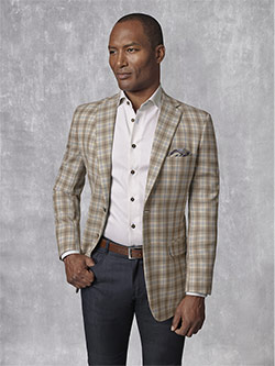 Sand Plaid Sport Coat