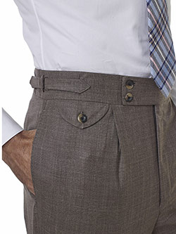 Taupe Brown Windowpane Pant