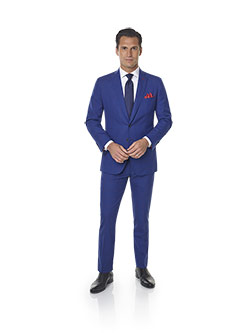 2020 Men's Lookbook                                                                                                                                                                                                                                       , Super 100's Wool - Navy & Red Windowpane Men's Suit
