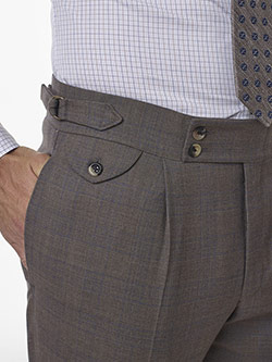 Taupe Brown Windowpane Pant
