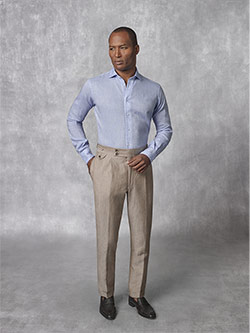 Custom Holland & Sherry - South Pacific Linen Blend - Coffee Plain Suit