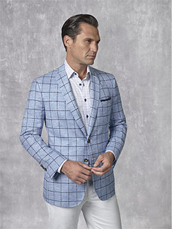 Sky Blue Windowpane Sport Coat