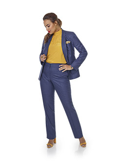 Custom Super 140's, Silk, Linen Blend - Chambray Plaid Suit