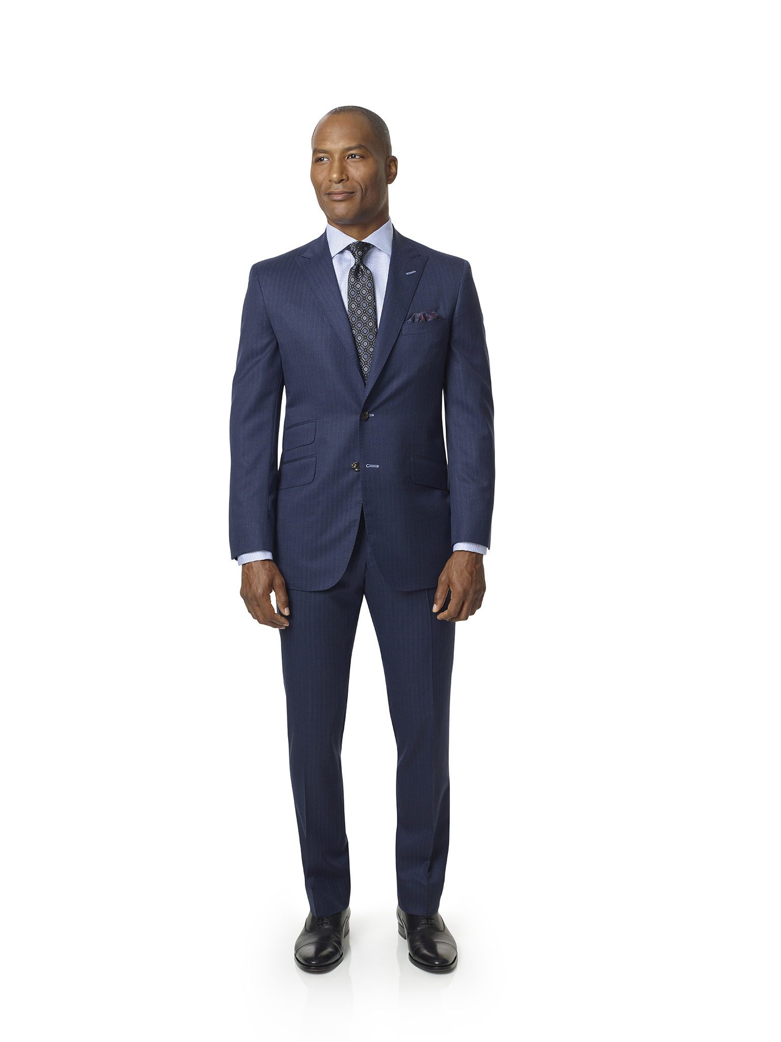 Dark Blue Stripe - Super 120