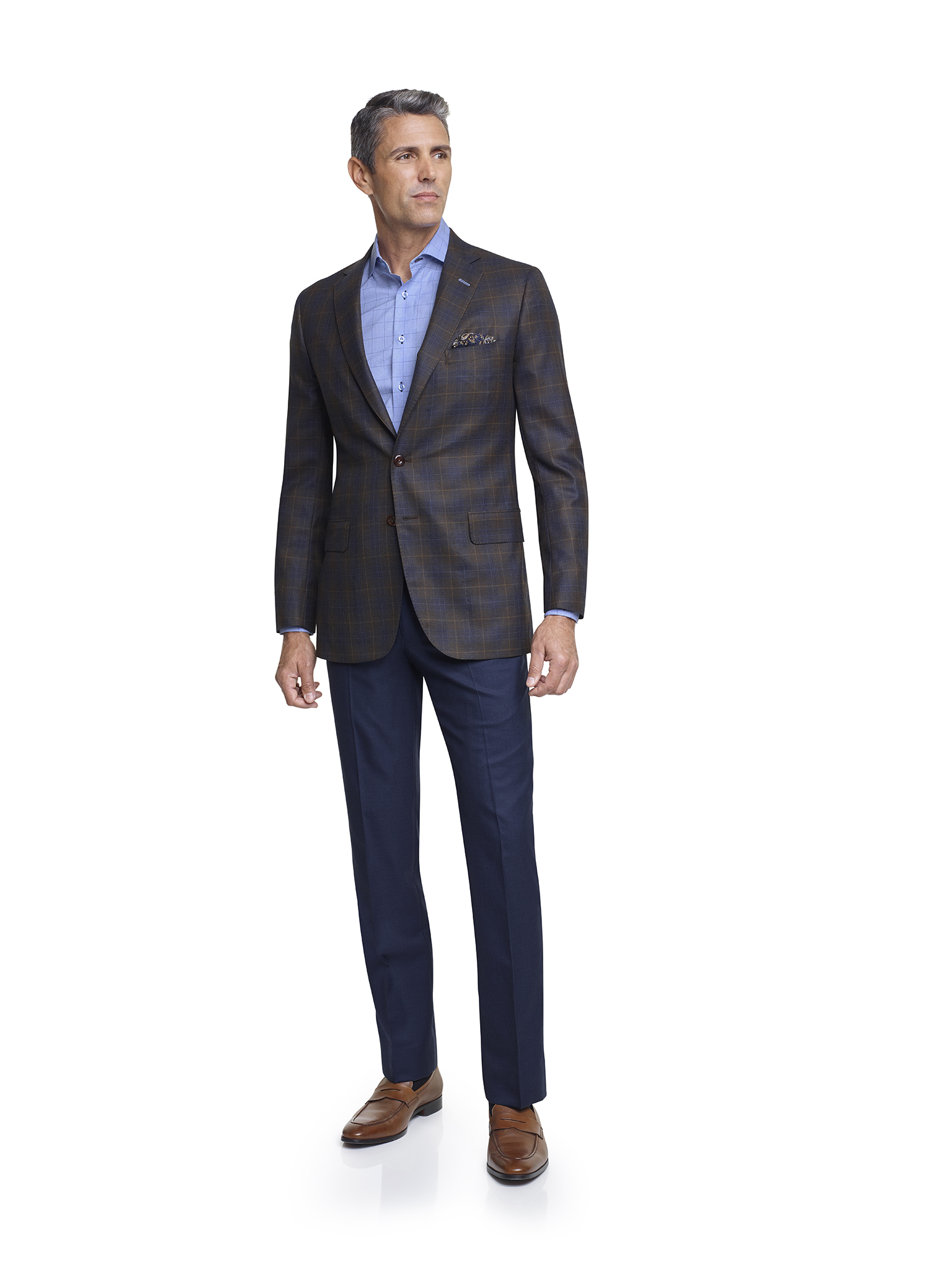 Brown Plaid Sport Coat- Super 140