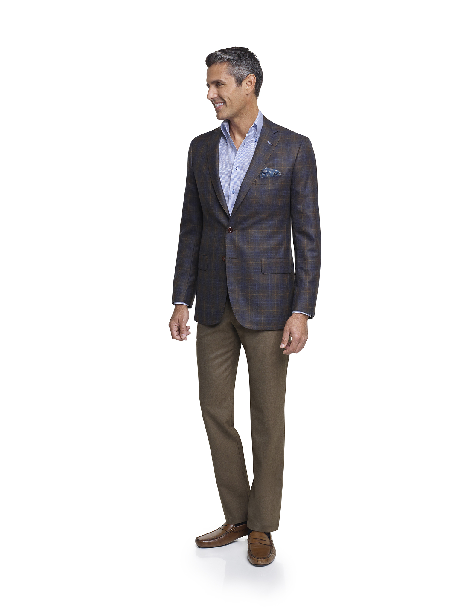 Brown Plaid Sport Coat- Super 140