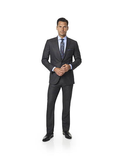 Dark Gray Grid Check Sport Coat