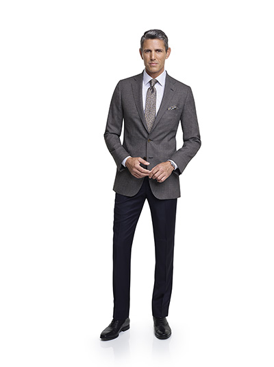 Navy & Taupe Check Sport Coat