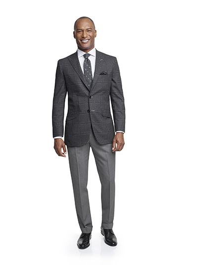 Light Gray Plaid Sport Coat - Super 120