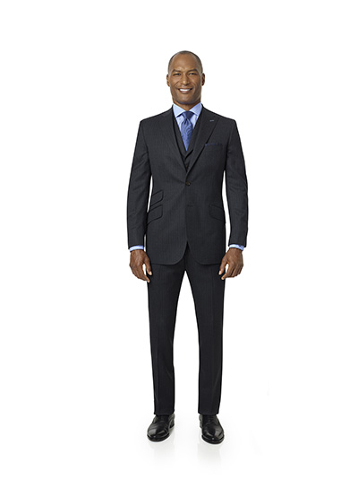 Men's Custom Clothing                                                                                                                                                                                                                                     , Dark Gray Fancy Stripe - Super 100's Wool