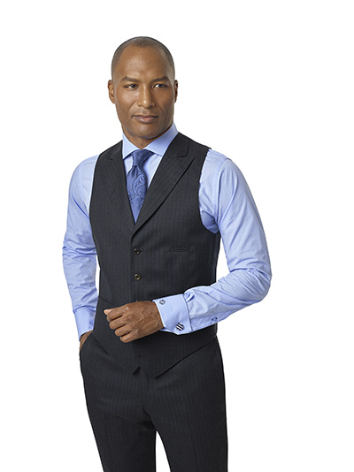 Dark Gray Fancy Stripe - Super 100's Wool