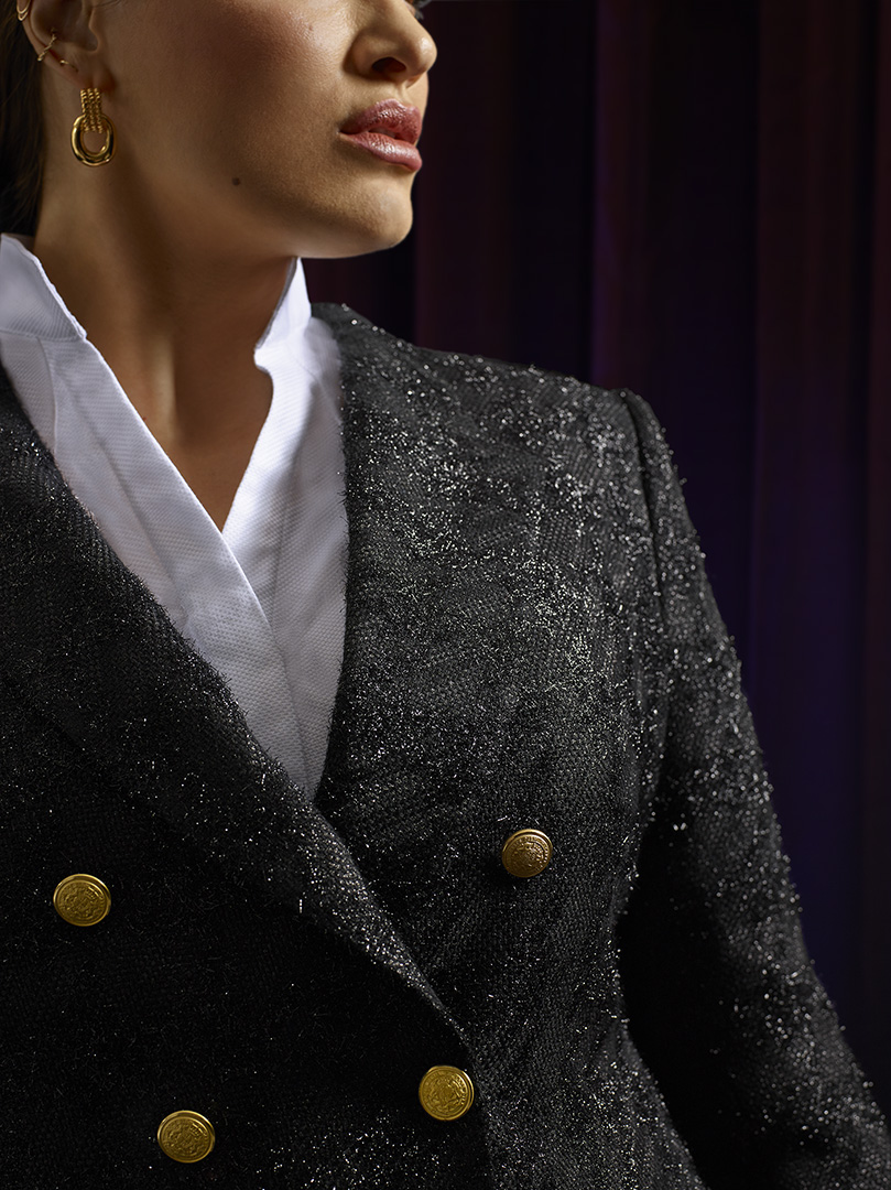 Women's Custom Clothing                                                                                                                                                                                                                                   , Women's Black Textured Blazer
