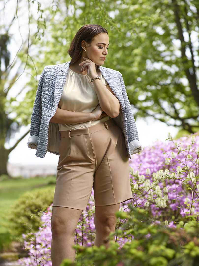 Women's Custom Clothing                                                                                                                                                                                                                                   , Women's Powder Blue Boulce-Tweed Sport Coat