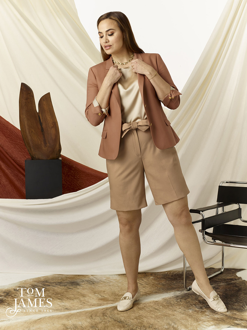 Custom Women's Peach Single-Breasted Sport Coat