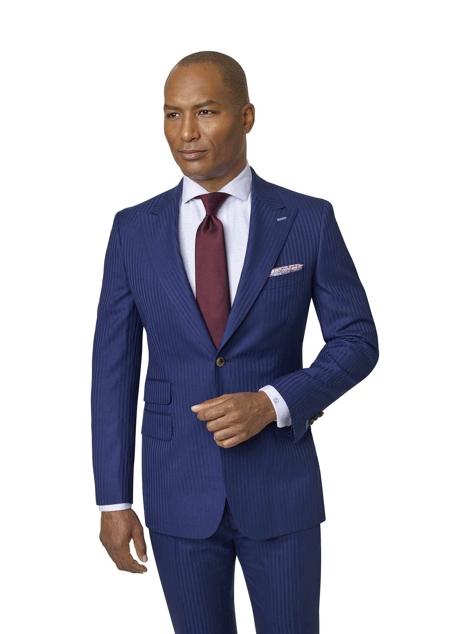 French Blue Shadow Stripe Suit