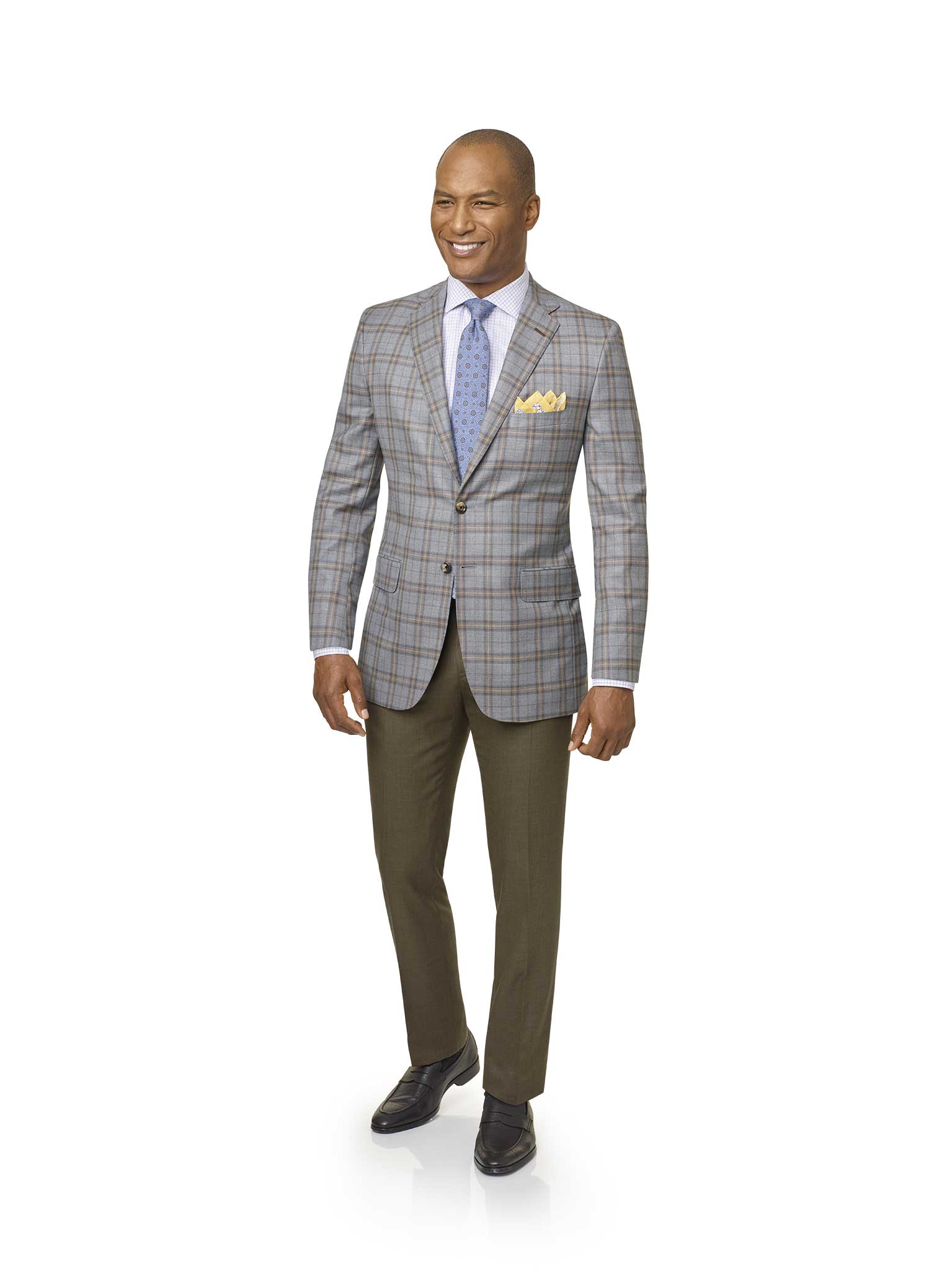 Gray & Brown Plaid Sport Coat