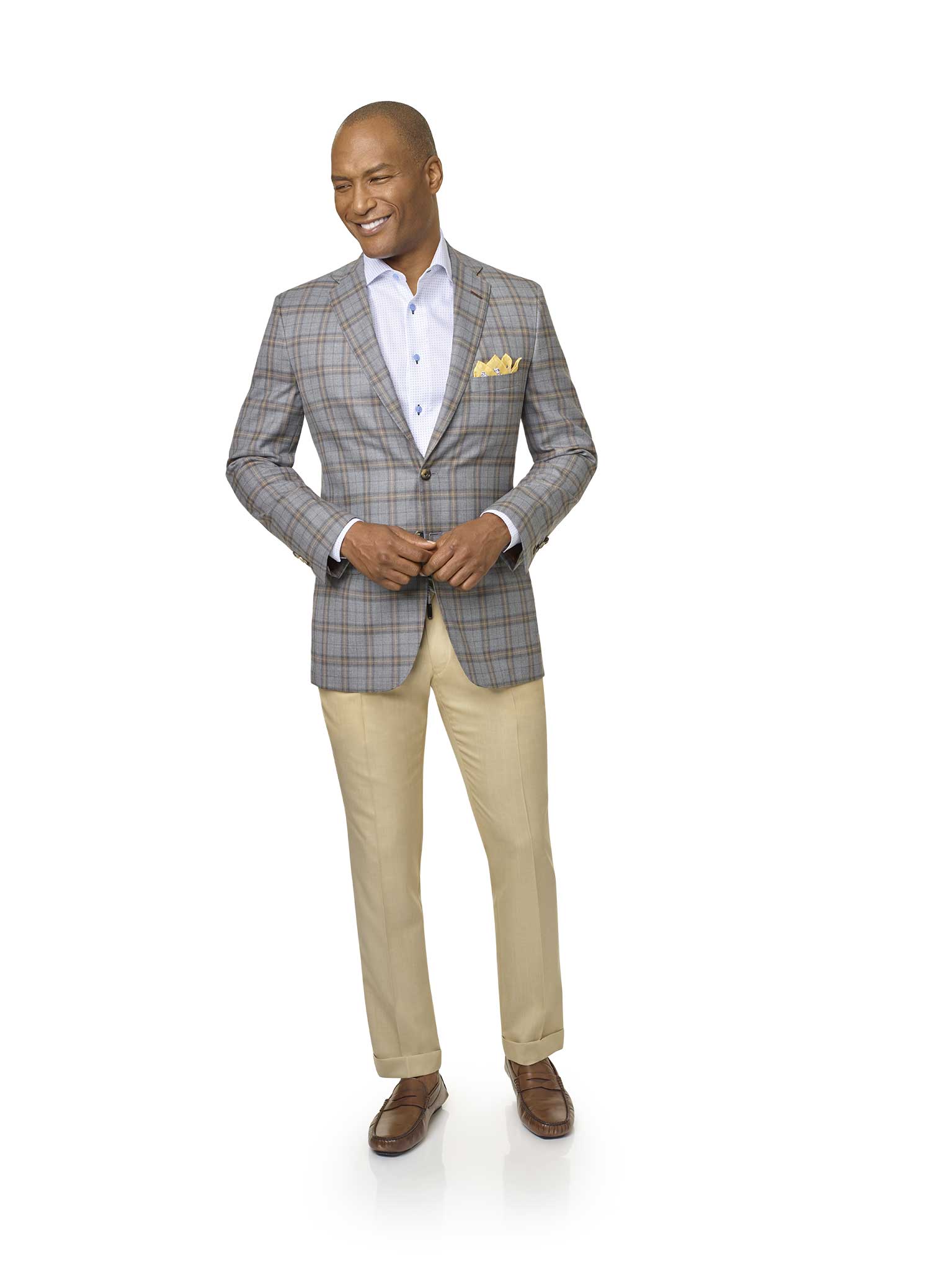 Gray & Brown Plaid Sport Coat