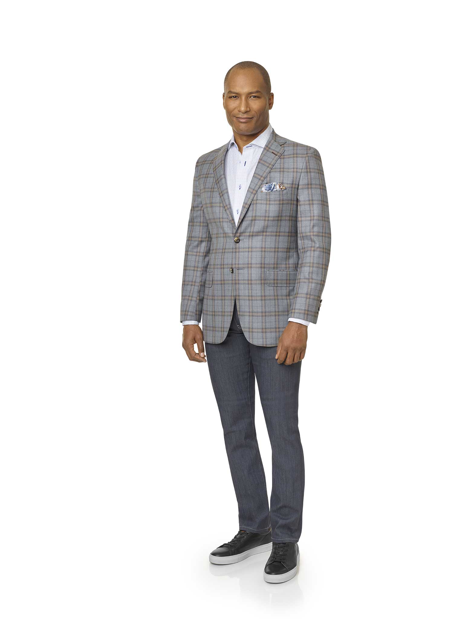 Gray & Brown Plaid Sport Coat