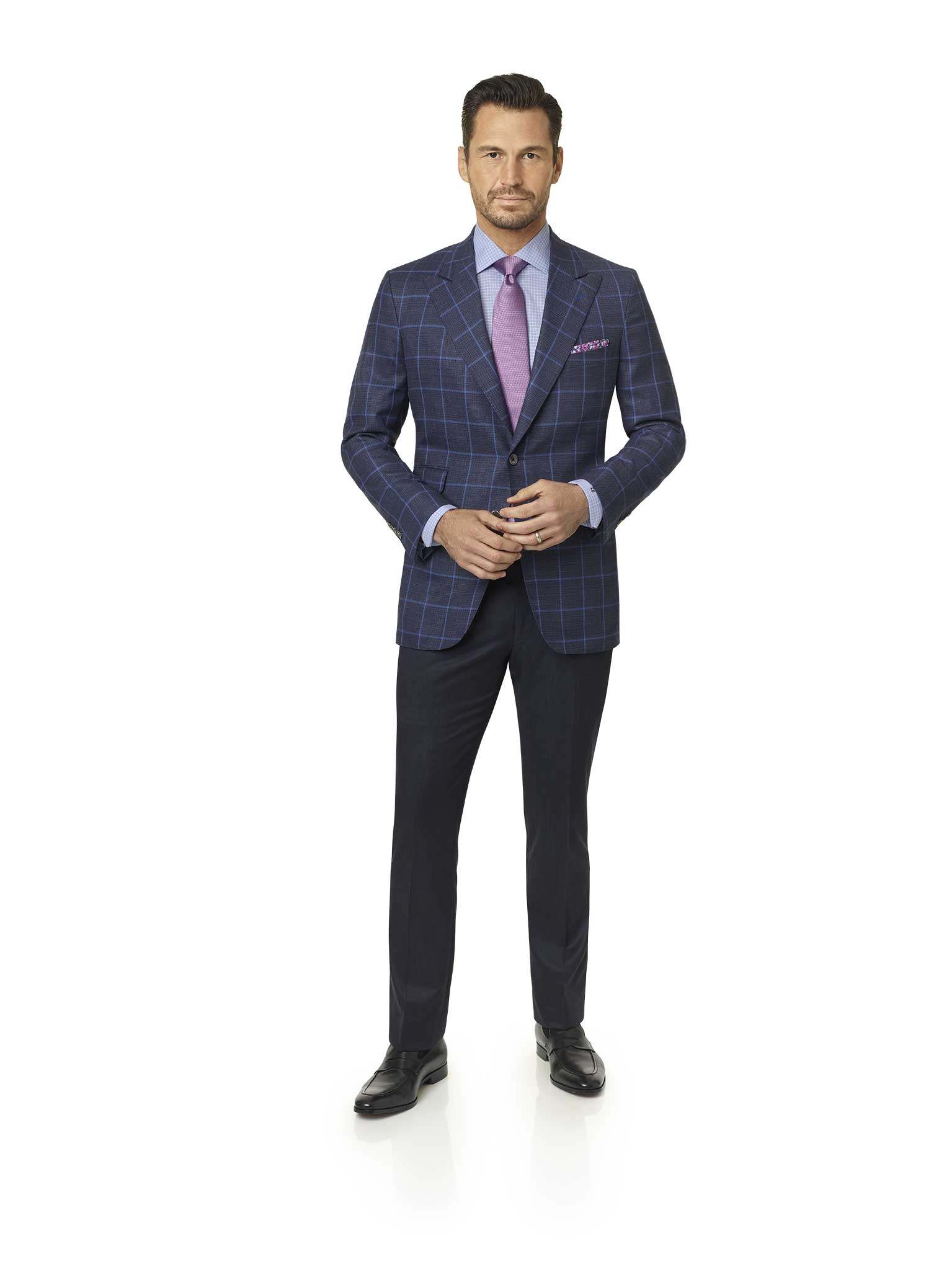 Dark Blue Windowpane Sport Coat