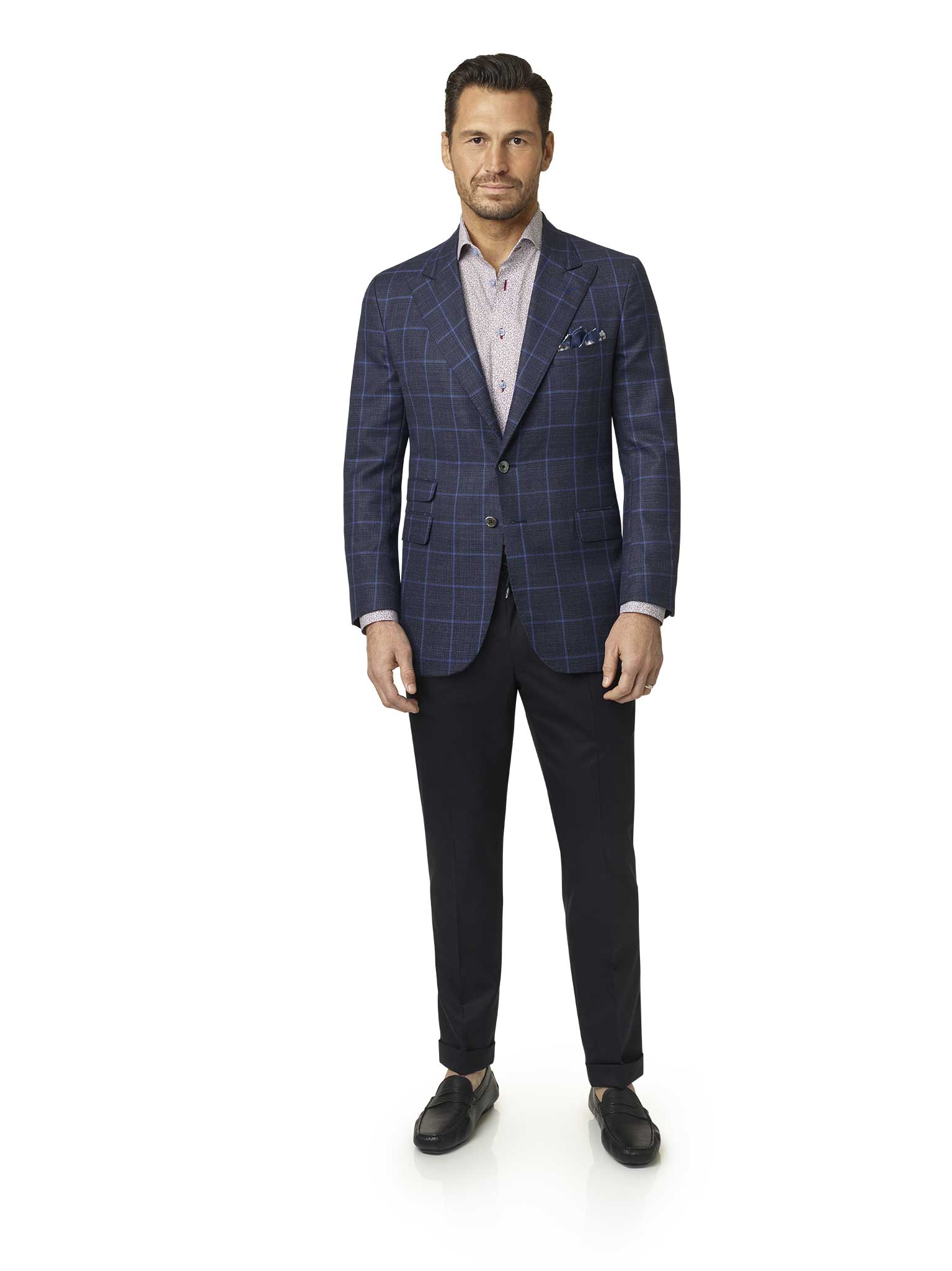 Dark Blue Windowpane Sport Coat