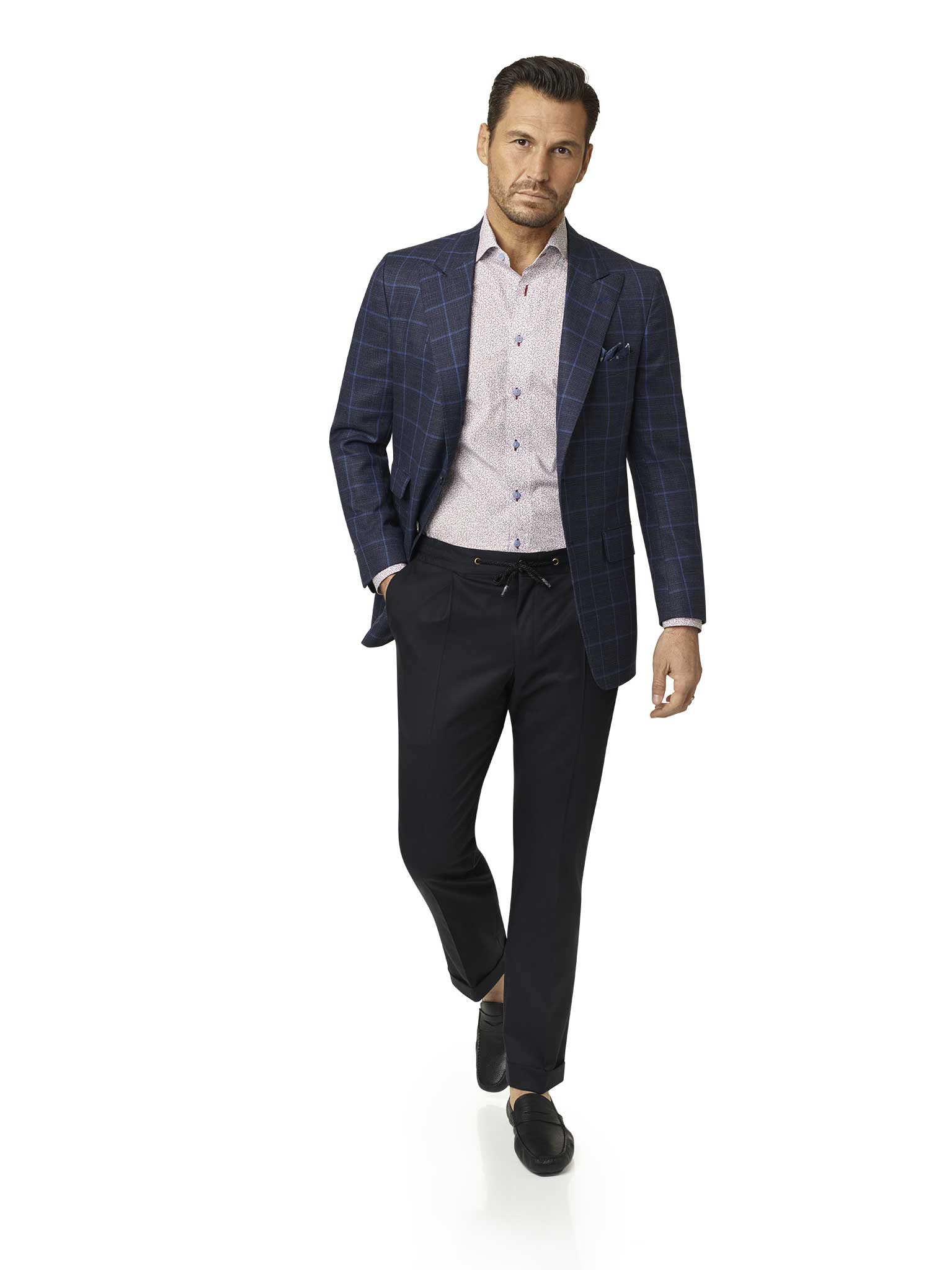 Dark Blue Windowpane Sport Coat