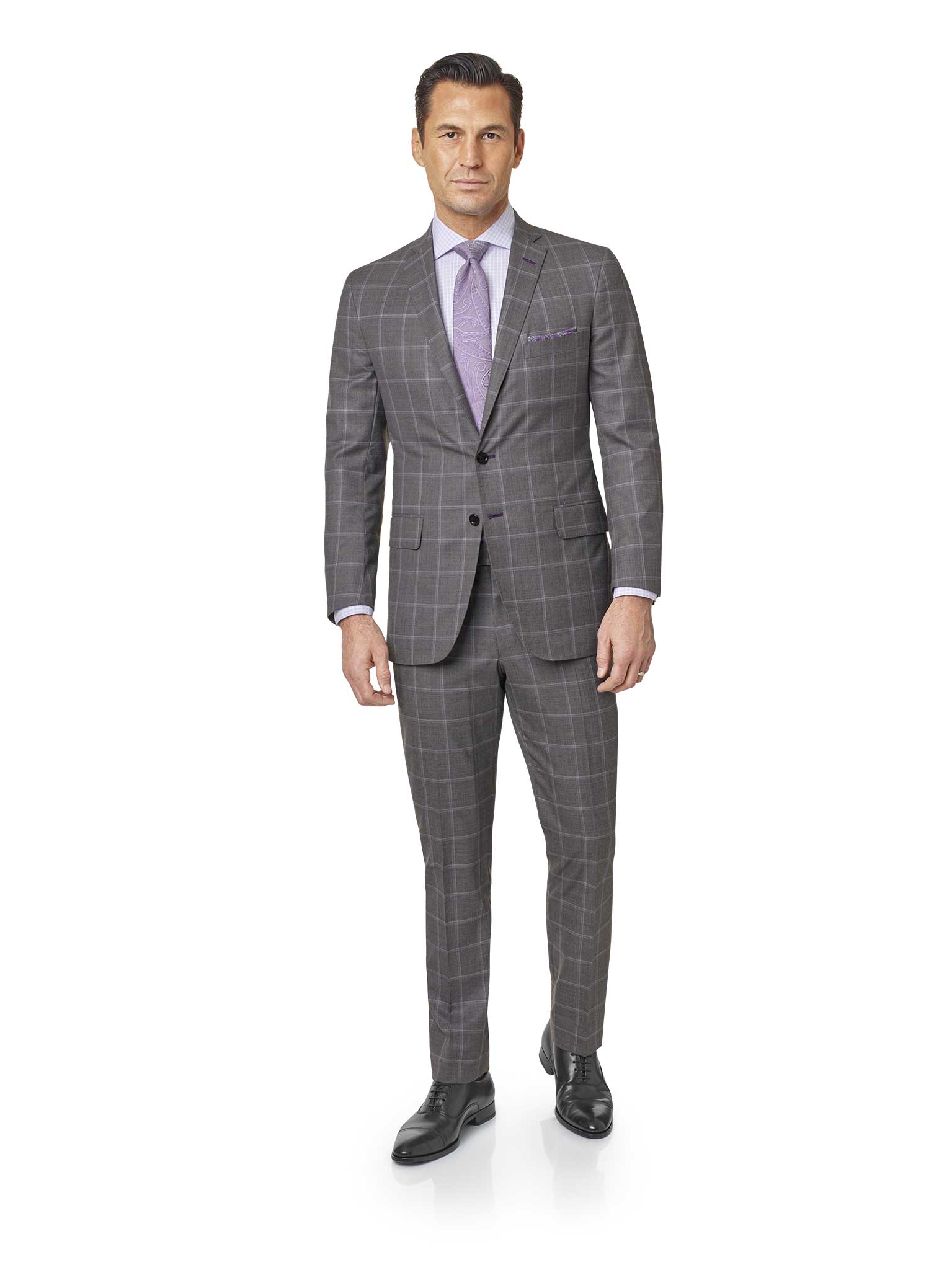 Gray Windowpane Suit