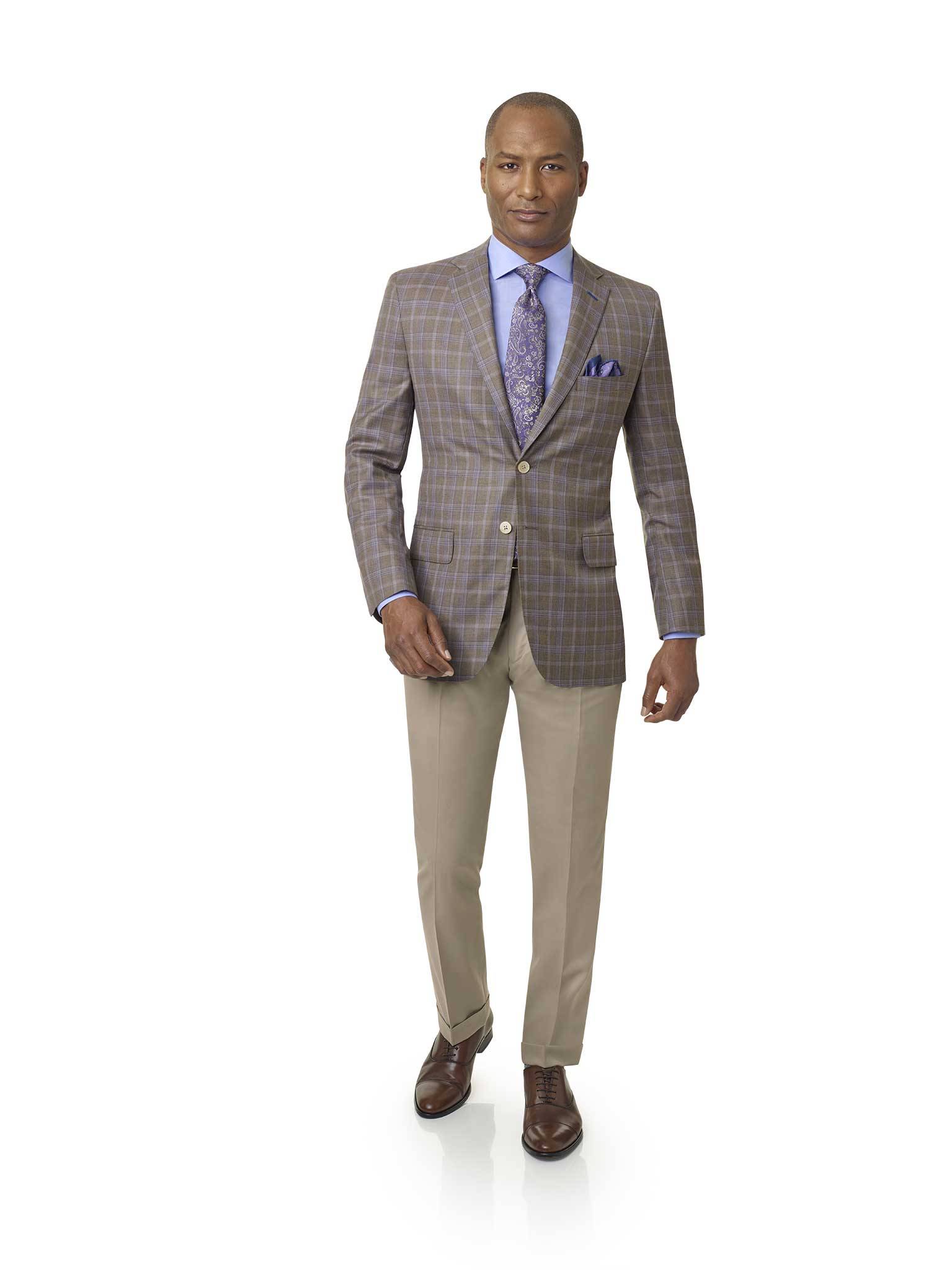 Dark Tan Plaid Sport Coat