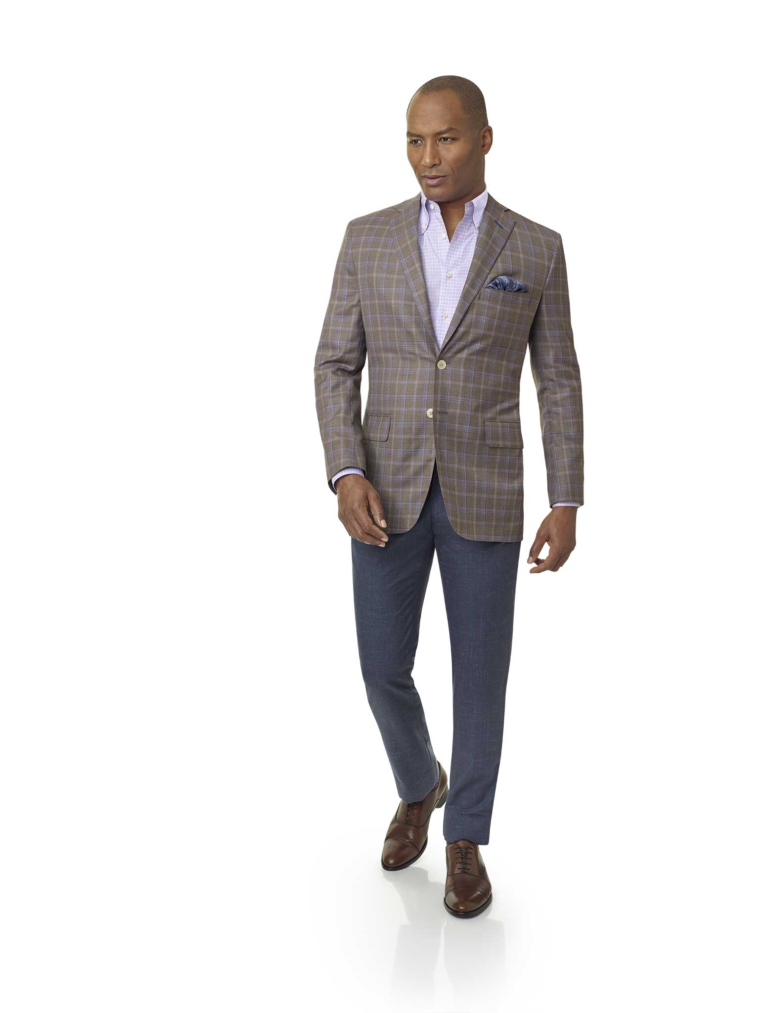 Dark Tan Plaid Sport Coat