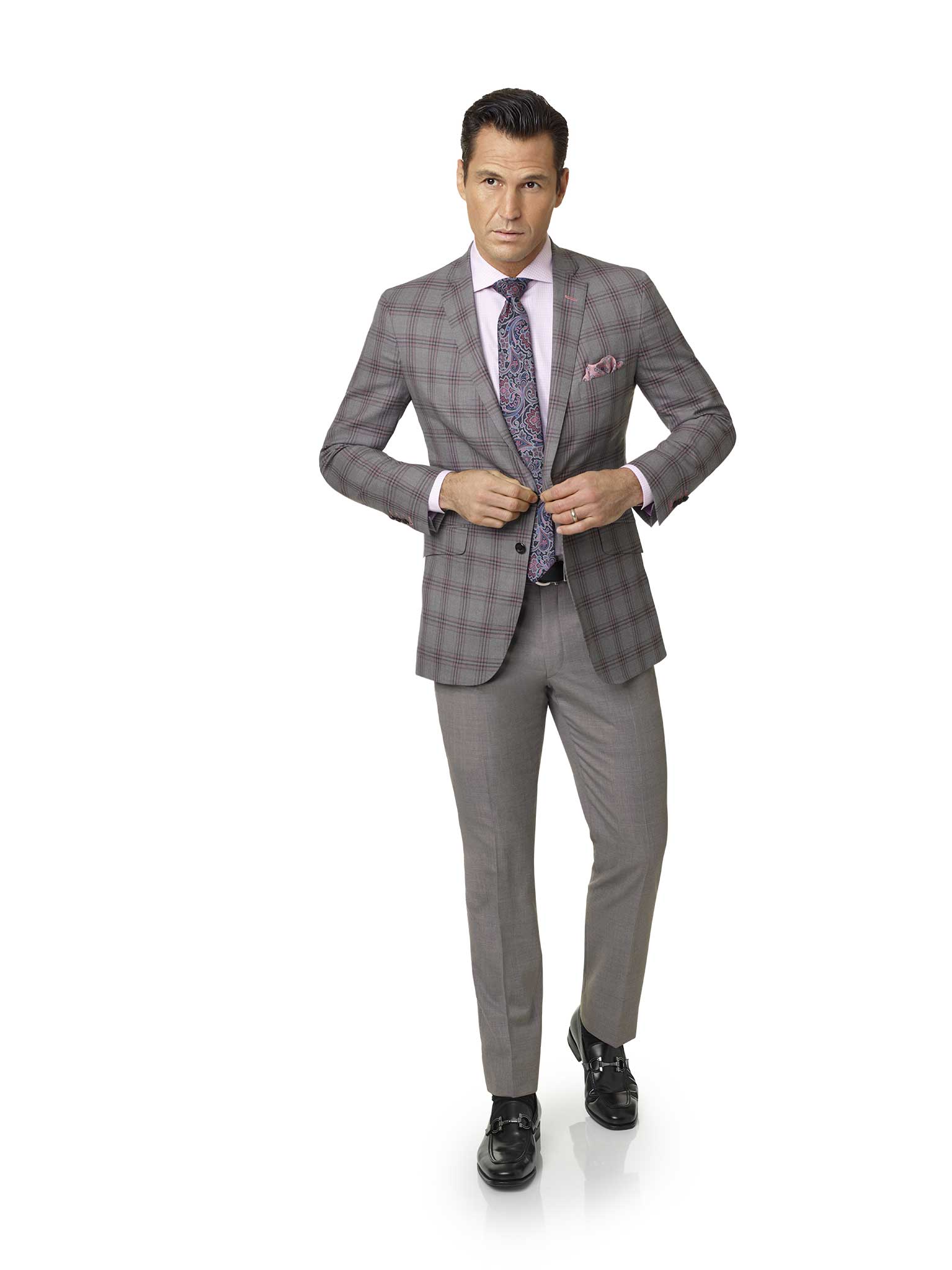 Light Gray Plaid Sport Coat