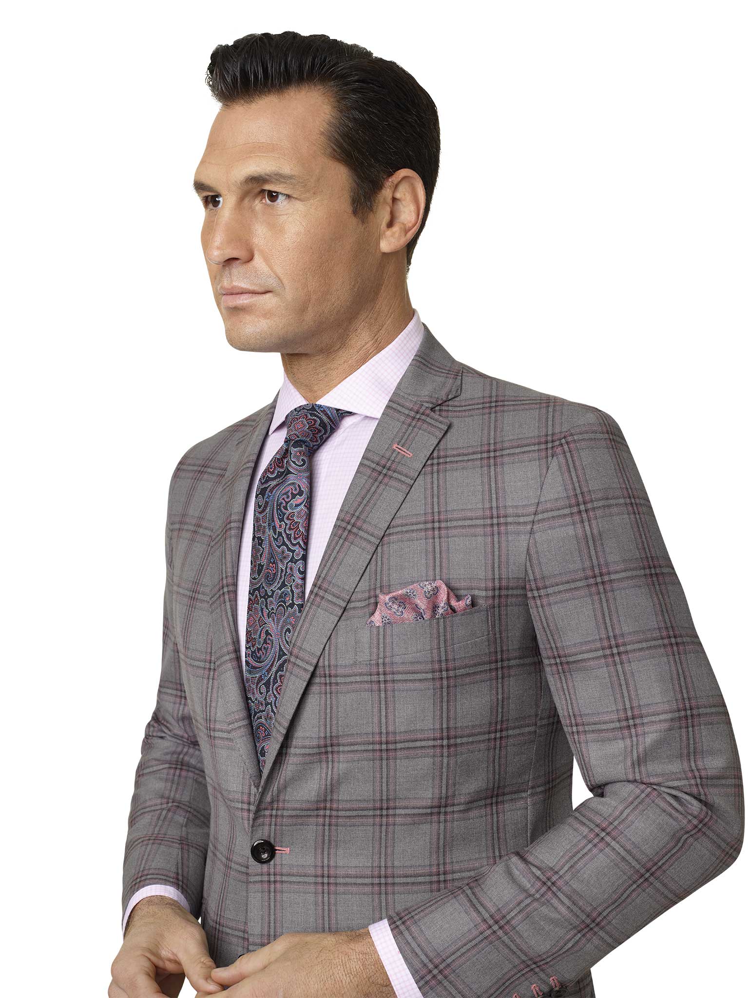 Light Gray Plaid Sport Coat