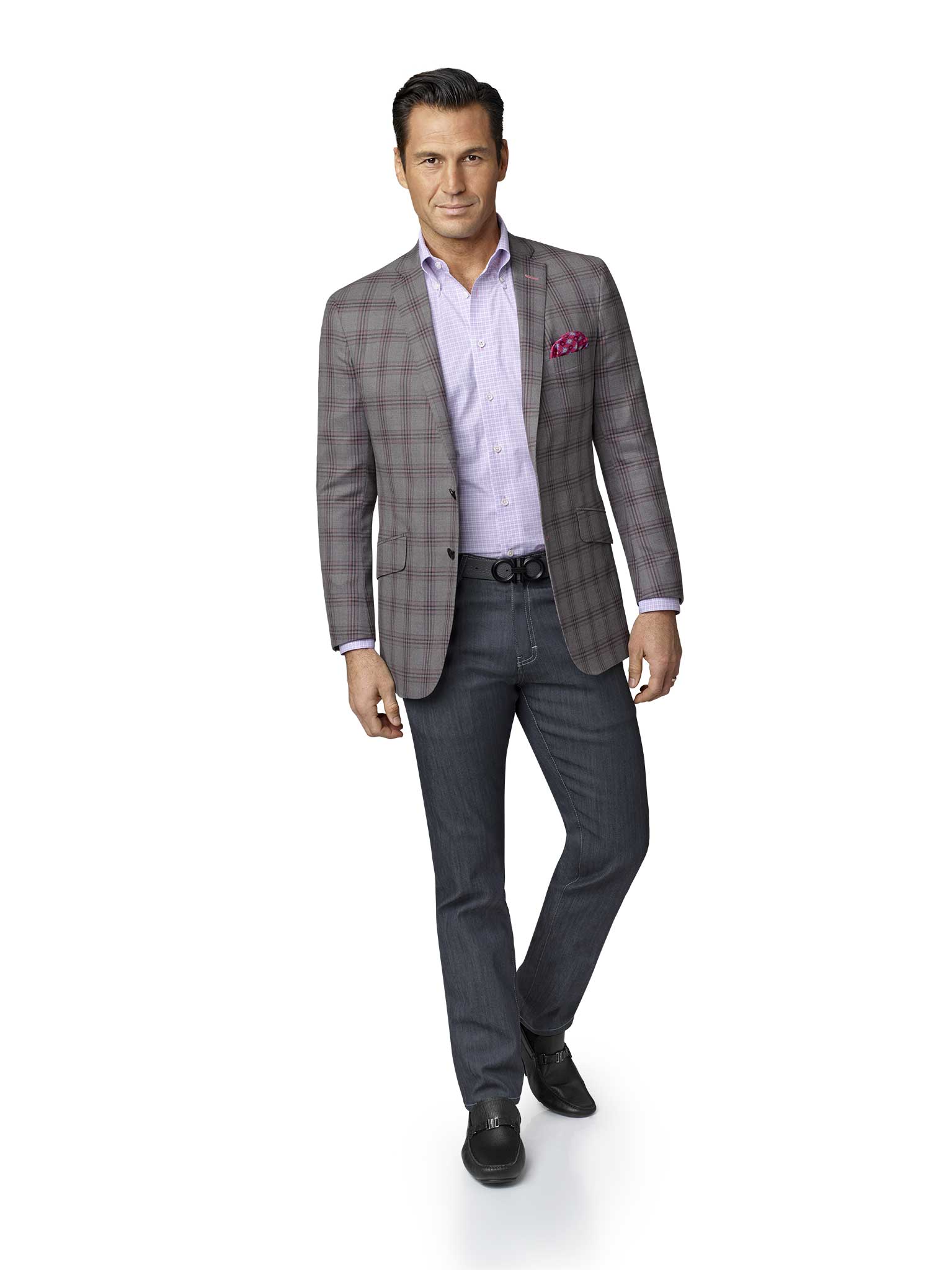 Light Gray Plaid Sport Coat