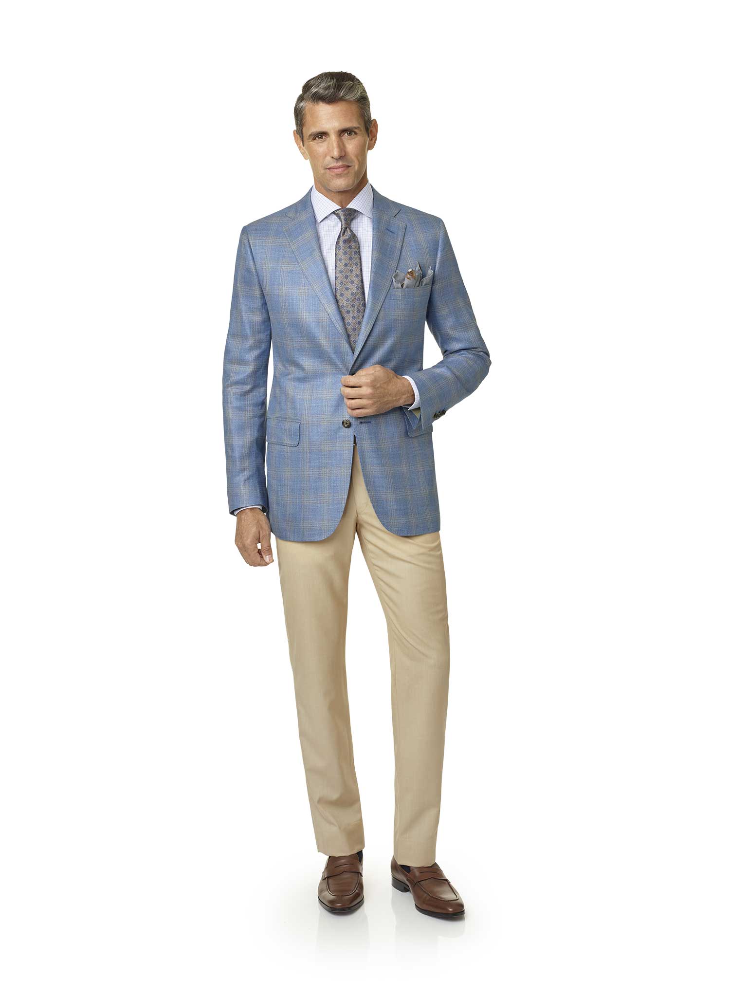 Sky Blue Plaid Sport Coat