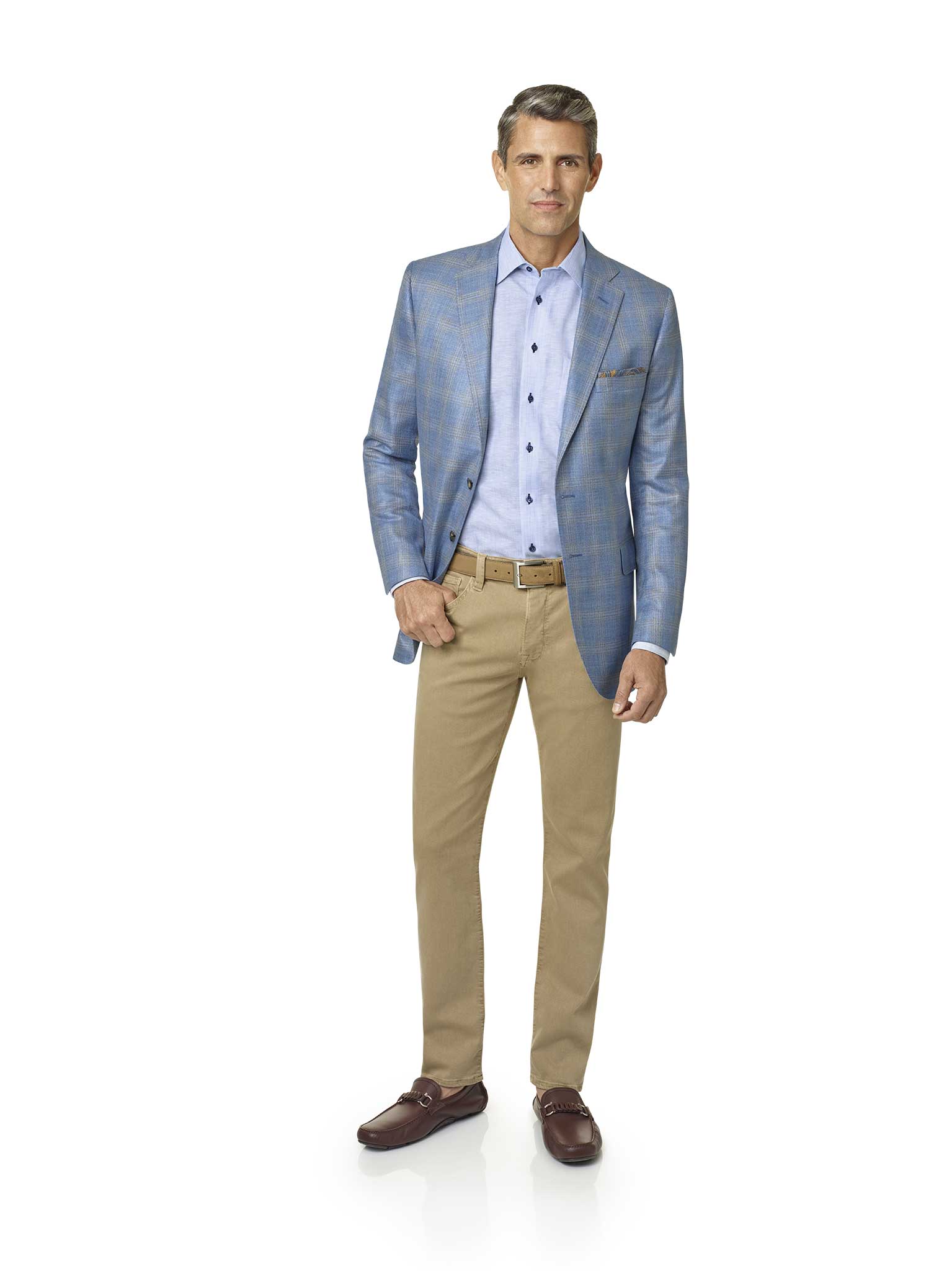 Sky Blue Plaid Sport Coat