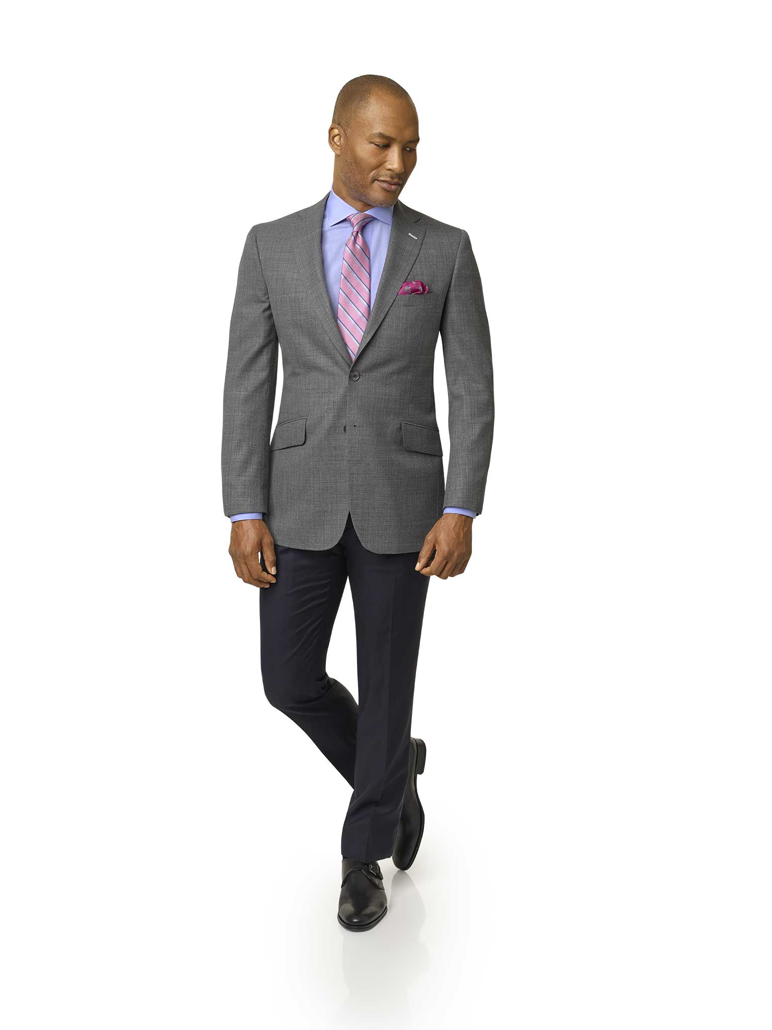 Men's Custom Clothing                                                                                                                                                                                                                                     , Light Gray Fancy Weave Sport Coat