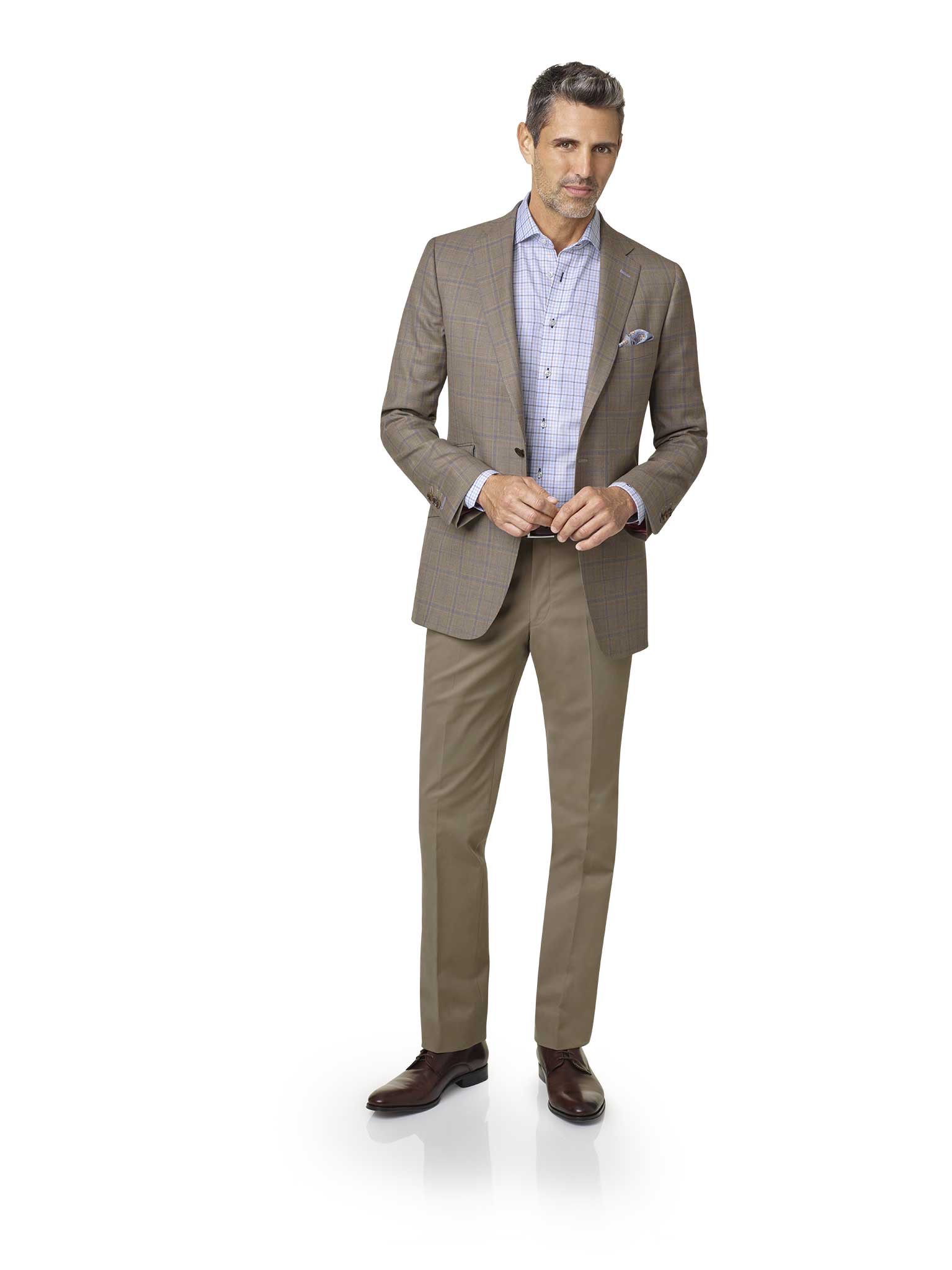 Custom Tan Plaid Suit