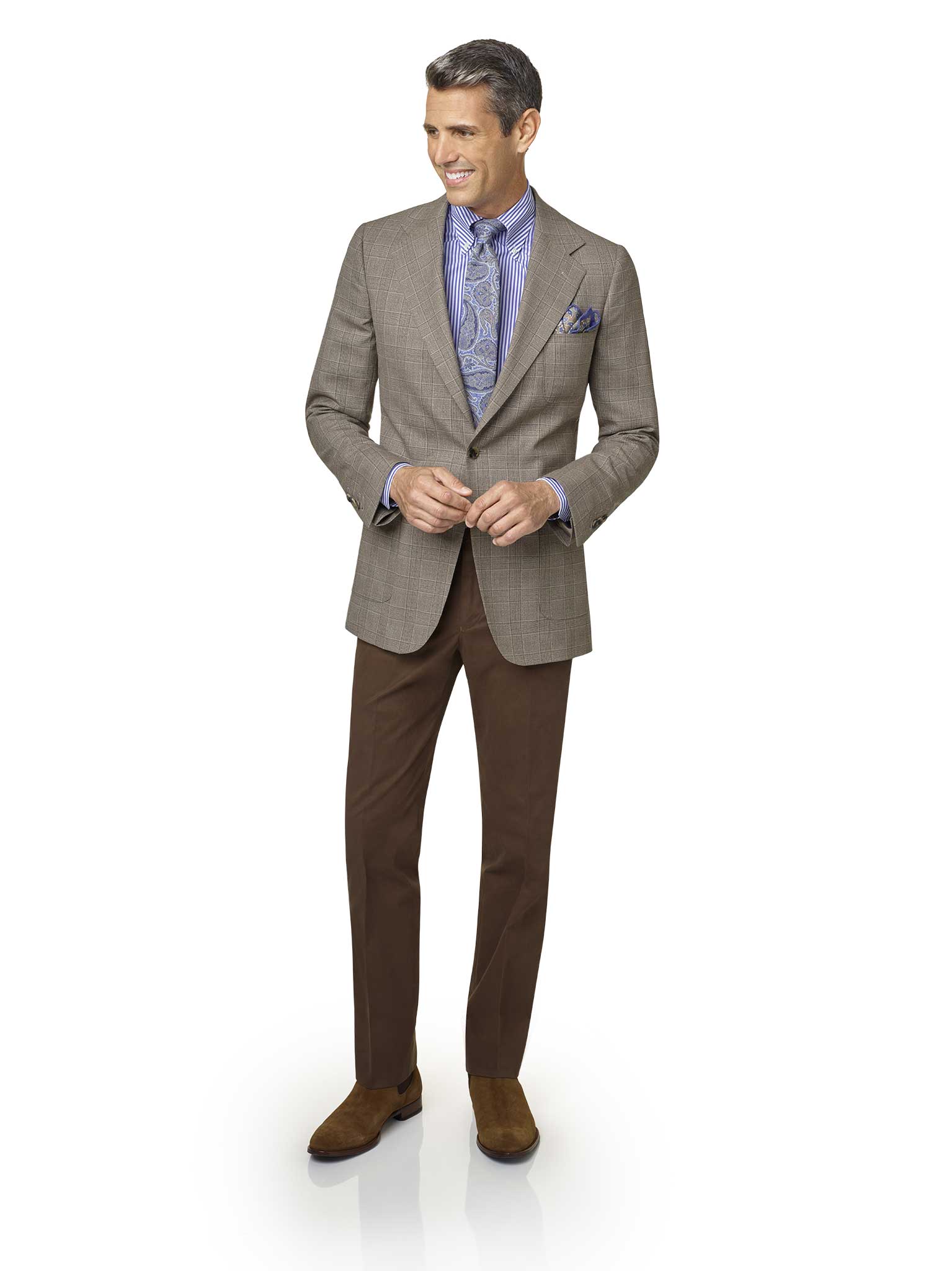 Custom Tan Plaid Sport Coat