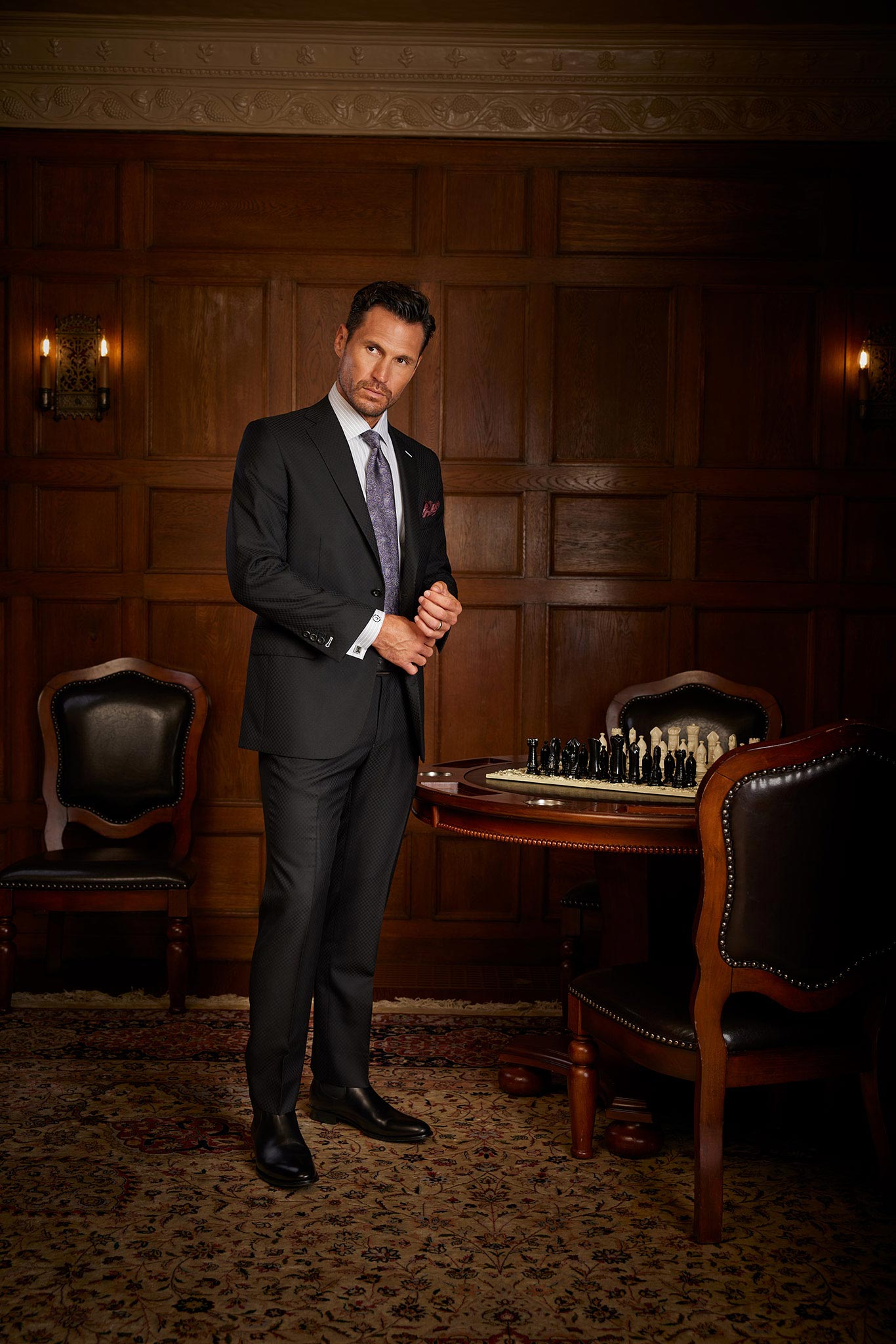 Black Diamond Texture Bespoke Suit
