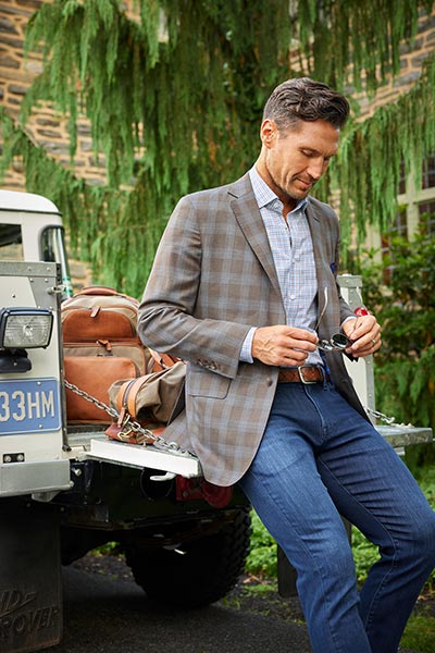 Tan Wool Plaid Sport Coat