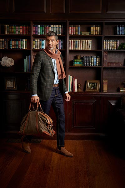 Custom Olive Green & Tan Windowpane Sport Coat