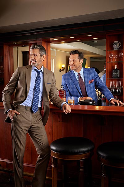 Custom Tan Herringbone Custom Suit