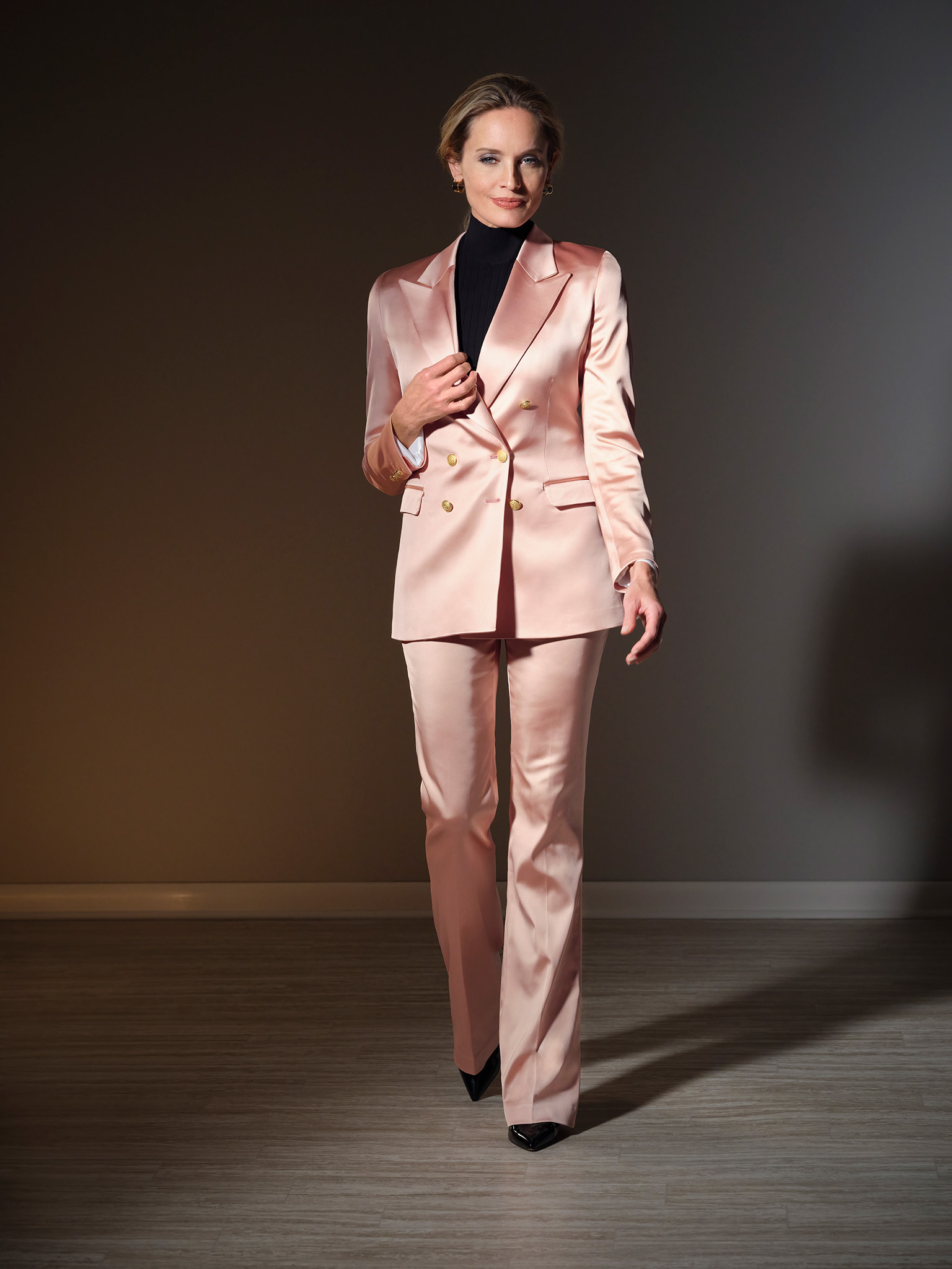 Women's Pink Satin Suit